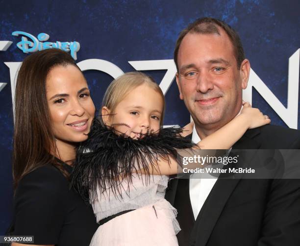 Boogie Tillmon, Betty Parker and Trey Parker attend the Broadway Opening Night After Party for 'Frozen' at Terminal 5 on March 22, 2018 in New York...