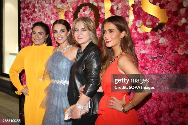 Ana Brenda Contreras, Paula Echevarria, Rosa Tous and Claudia Alvarez seen arriving at the red carpet of Tous Jewelry.