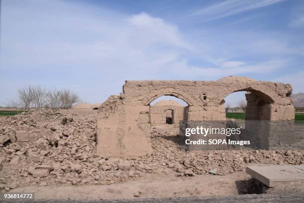 Rubbles of destroyed civilian houses just off the main road in Shewan, Bolo Bluk district, Farah province. Afghan Commandos claimed that the houses...