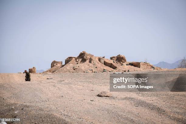 Remains of an outpost of the Afghan National Police, just off the main road in Bolo Bluk district, Farah province. According to Afghan Commandos, the...