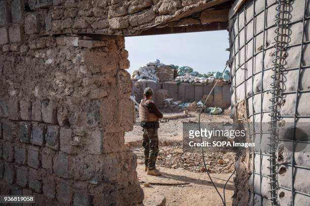 Remains of an Afghan National Defence and Security Forces Outpost behind Farahrud Bazaar, just off the main road in Bolo Bluk district, Farah...