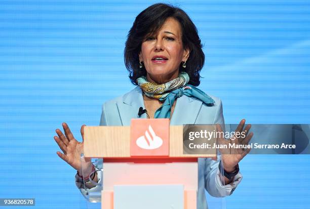 Banco Santander Chairman Ana Patricia Botin speaks during the Santander Bank Shareholders Meeting on March 23, 2018 in Santander, Spain.