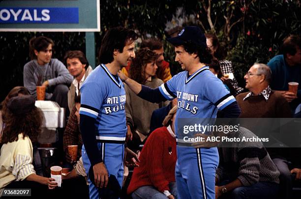 The Unnatural" - Season Two - 10/1/86, Larry's hopes of winning the coveted trophy for his softball team rests on Balki's shoulders.,