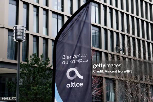 The Altice Campus where the group leaders held their press conference to presente the group's roadmap for the coming months, on March 20, 2018 in...