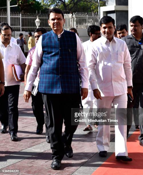 Devendra Fadnavis during the budget session at Vidhan Bhavan, on March 22, 2018 in Mumbai, India.