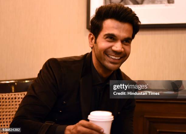 Bollywood actor Rajkummar Rao during an interview with HT City-Hindustan Times at the trailer launch of Omerta, on March 14, 2018 in New Delhi,...