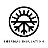 Thermal insulation icon with sun and snowflake symbol