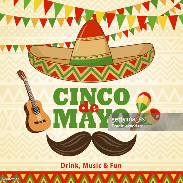 ilustraciones, imágenes clip art, dibujos animados e iconos de stock de cinco de mayo de celebración - cultura mexicana