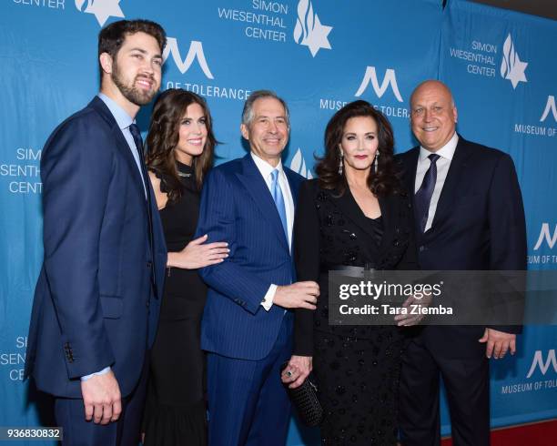 James Altman, Jessica Altman, Robert A. Altman and Lynda Carter attend the 2018 Simon Wiesenthal Center National Tribute Dinner Honoring Leslie...