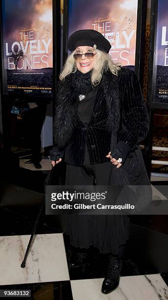 Sylvia Miles attends the "The Lovely Bones" premiere at the Paris Theatre on December 2, 2009 in New York City.