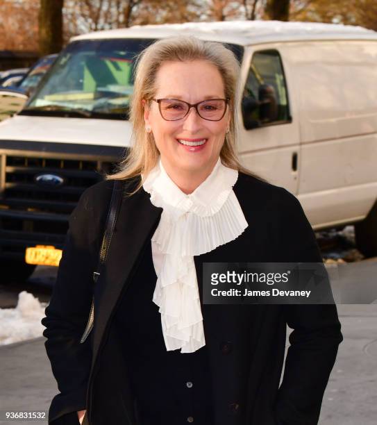Meryl Streep arrives to the 'Final Portrait' New York screening at Guggenheim Museum on March 22, 2018 in New York City.
