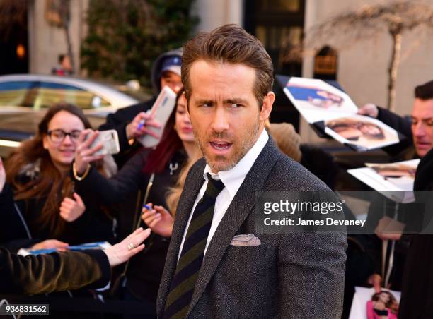 Ryan Reynolds arrives to the 'Final Portrait' New York screening at Guggenheim Museum on March 22, 2018 in New York City.