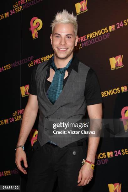 Cristian Chavez of RBD attends the Premios MTV Latinoamerica red carpet at Vive Cuervo Salon on September 24, 2008 in Mexico City.