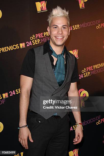 Cristian Chavez of RBD attends the Premios MTV Latinoamerica red carpet at Vive Cuervo Salon on September 24, 2008 in Mexico City.