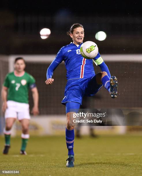 Dublin , Ireland - 22 March 2018; Gretaer Snear Gunnarsson of Iceland during the U21 International Friendly match between Republic of Ireland and...