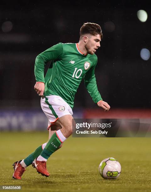 Dublin , Ireland - 22 March 2018; Ryan Manning of Republic of Ireland during the U21 International Friendly match between Republic of Ireland and...