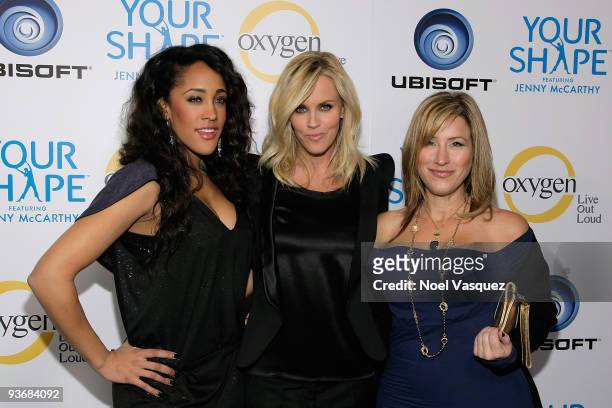 Natalie Nunn, Jenny McCarthy and Lisa Ann Walter attend the "Your Shape" Launch Party at Hyde Lounge on December 2, 2009 in West Hollywood,...