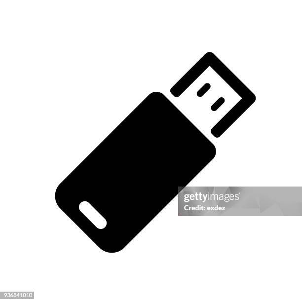 stockillustraties, clipart, cartoons en iconen met usb-stick pictogram - hard drive