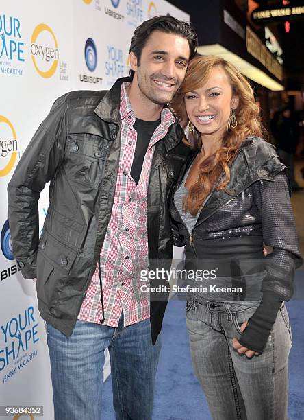 Actor Gilles Marini and dancer Karina Smirnoff attend the Ubisoft and Oxygen YOUR SHAPE fitness game launch event featuring Jenny McCarthy at Hyde...
