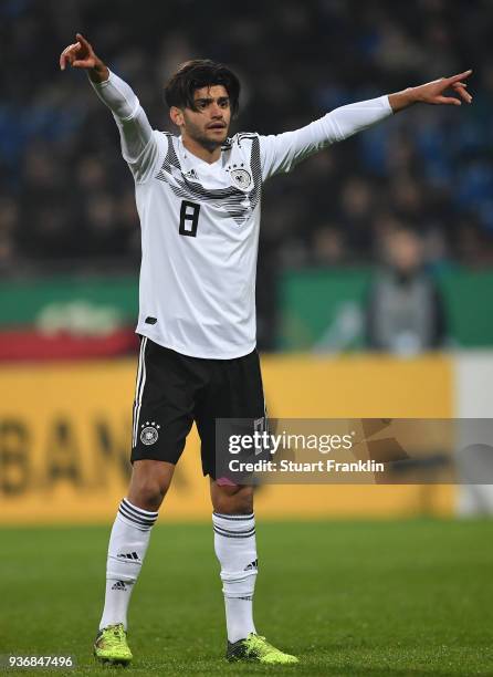 Mahmoud Dahoud of Germany U21 in action during the 2019 UEFA Under 21 qualification match between U21 Germany and U19 Israel at Eintracht Stadion on...