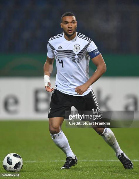 Jonathan Tah of Germany U21 in action during the 2019 UEFA Under 21 qualification match between U21 Germany and U19 Israel at Eintracht Stadion on...