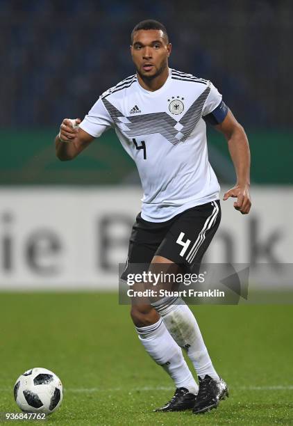 Jonathan Tah of Germany U21 in action during the 2019 UEFA Under 21 qualification match between U21 Germany and U19 Israel at Eintracht Stadion on...