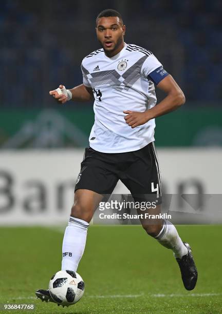 Jonathan Tah of Germany U21 in action during the 2019 UEFA Under 21 qualification match between U21 Germany and U19 Israel at Eintracht Stadion on...