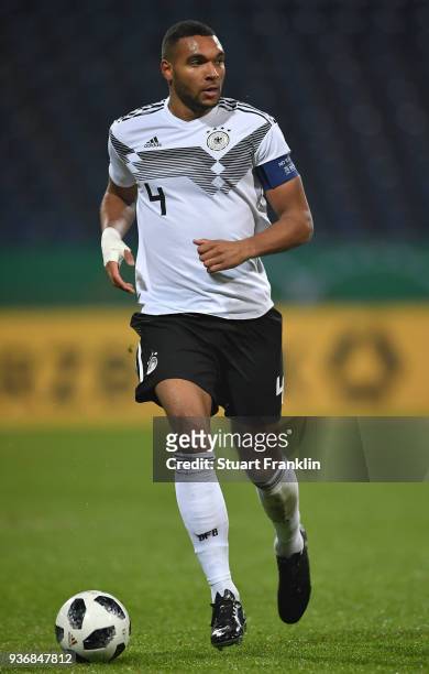 Jonathan Tah of Germany U21 in action during the 2019 UEFA Under 21 qualification match between U21 Germany and U19 Israel at Eintracht Stadion on...
