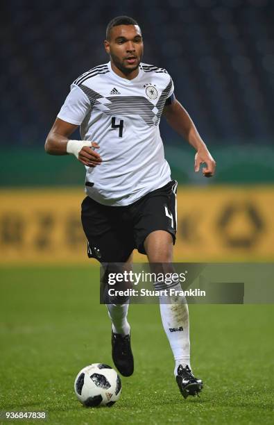 Jonathan Tah of Germany U21 in action during the 2019 UEFA Under 21 qualification match between U21 Germany and U19 Israel at Eintracht Stadion on...