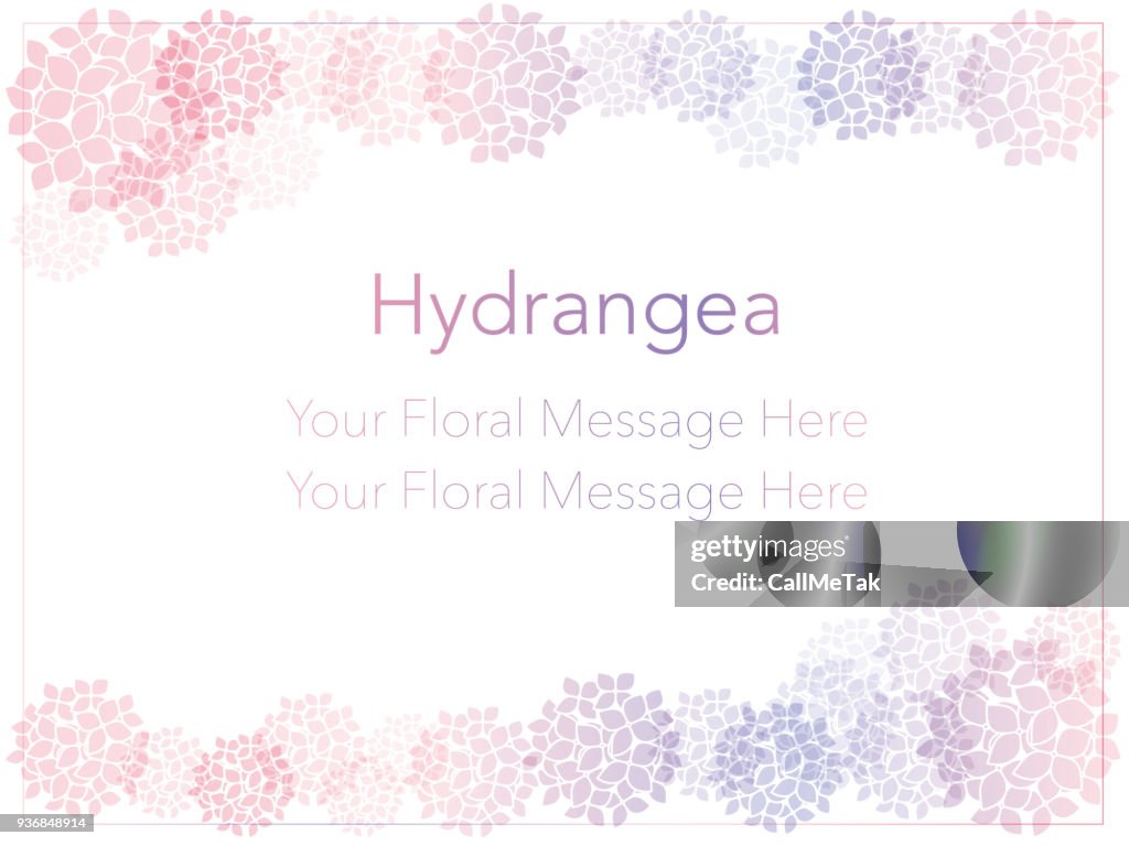 Deep Message Frame Vector Message Frame Illustration With Hydrangeas High-Res Vector ...