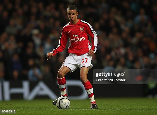 Craig Eastmond of Arsenal during the Carling Cup quarter final match between Manchester City and Arsenal at City of Manchester stadium on December 2,...