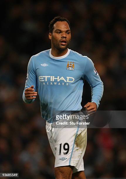 Joleon Lescott of Man City during the Carling Cup quarter final match between Manchester City and Arsenal at City of Manchester stadium on December...