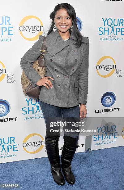 Actress Tamala Jones arrives at the Ubisoft and Oxygen YOUR SHAPE fitness game launch party at Hyde Lounge on December 2, 2009 in West Hollywood,...