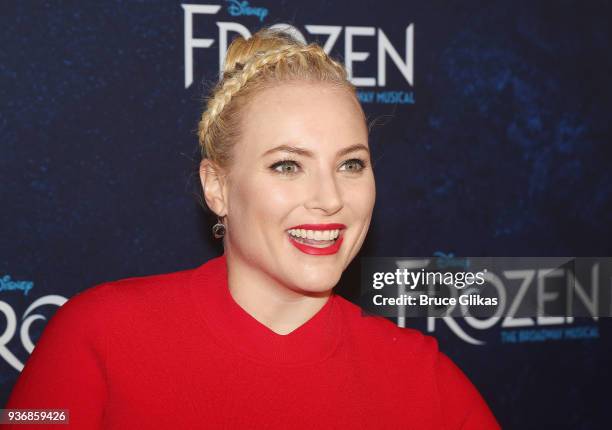 Meghan McCain poses at the opening night after party for Disney's new hit musical "Frozen" on Broadway at Terminal 5 on March 22, 2018 in New York...