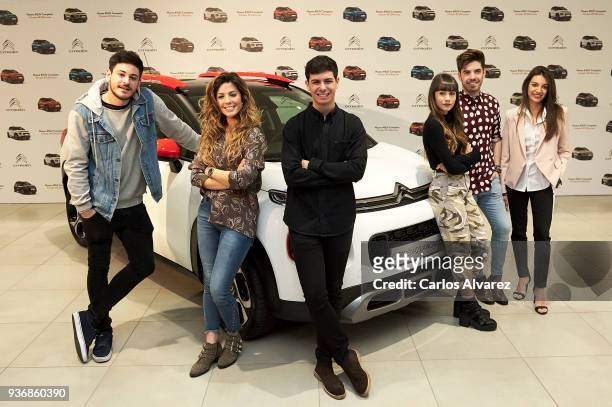 Singers Cepeda, Miriam, Alfred, Aitana, Roi and Ana present the new SUV Compacto Citroen C3 Aircross on March 23, 2018 in Madrid, Spain.