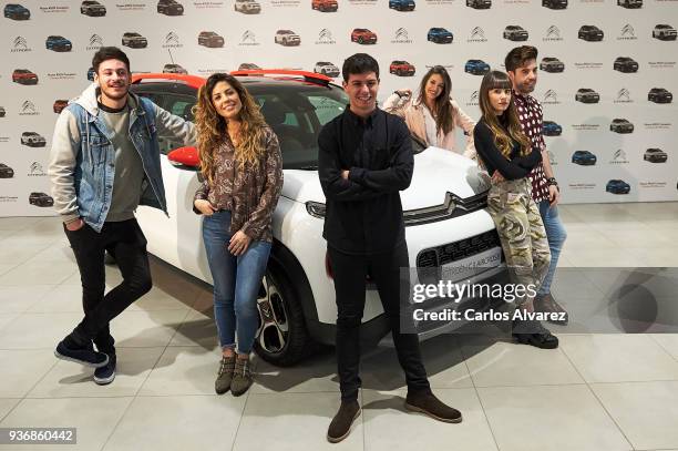 Singers Cepeda, Miriam, Alfred, Ana, Aitana, and Roi present the new SUV Compacto Citroen C3 Aircross on March 23, 2018 in Madrid, Spain.