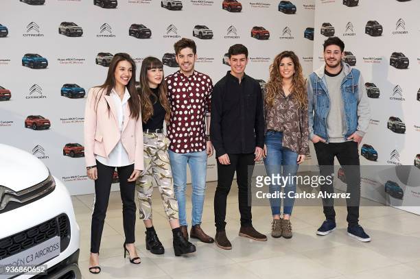 Singers Ana, Aitana, Roi, Alfred, Miriam and Cepeda present the new SUV Compacto Citroen C3 Aircross on March 23, 2018 in Madrid, Spain.