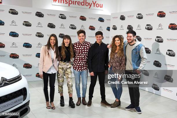 Singers Ana, Aitana, Roi, Alfred, Miriam and Cepeda present the new SUV Compacto Citroen C3 Aircross on March 23, 2018 in Madrid, Spain.