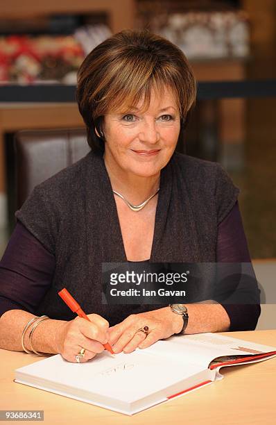 Delia Smith signs a copy of her latest cookery book 'Delia's Happy Christmas' at John Lewis, Oxford Street on December 3, 2009 in London, England.
