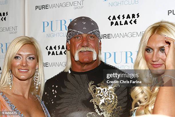 Jennifer McDaniel, Hulk Hogan and Brooke Hogan attend Brooke Hogan's 21st Birthday At Pure Nightclub on May 5, 2009 in Las Vegas,Nevada.