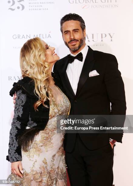 Anastacia and Raul Olivo attend the Global Gift Gala 2018 presentation at the Thyssen-Bornemisza Museum on March 22, 2018 in Madrid, Spain.