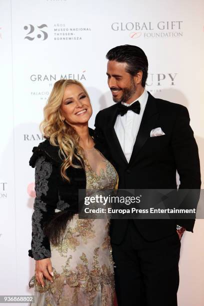 Anastacia and Raul Olivo attend the Global Gift Gala 2018 presentation at the Thyssen-Bornemisza Museum on March 22, 2018 in Madrid, Spain.