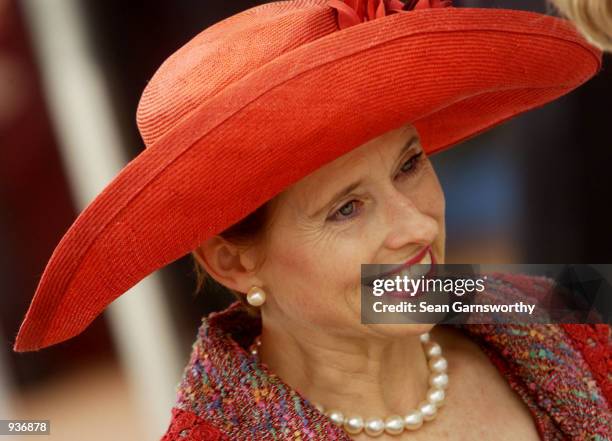 Horse trainer Gai Waterhouse prepares for a race during the Viney Australian Thousand Guineas day at Caulfield Racecourse in Melbourne, Australia....