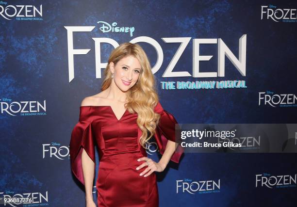 Caissie Levy poses at the opening night after party for Disney's new hit musical "Frozen" on Broadway at Terminal 5 on March 22, 2018 in New York...