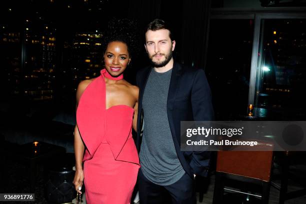 Krystal Joy Brown and Cameron Moir attend The Cinema Society & Day Owl Rose host the after party for Global Road Entertainment's "Midnight Sun" at...