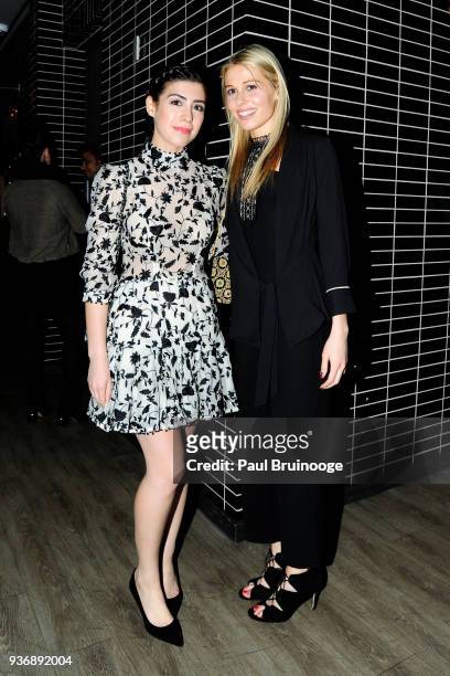 Mallory Sparks and Comfort Clinton attend The Cinema Society & Day Owl Rose host the after party for Global Road Entertainment's "Midnight Sun" at...
