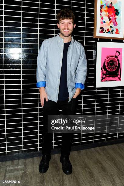 Timo Weiland attends The Cinema Society & Day Owl Rose host the after party for Global Road Entertainment's "Midnight Sun" at The Skylark on March...