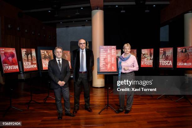 The musical director Josep Pons, the Liceu president Salvador Alemany and the artistic director Christina Scheppelmann attend the Liceu 2018/19...