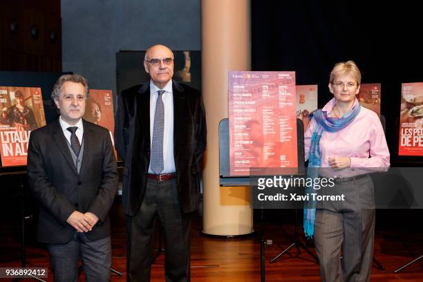 The musical director Josep Pons, the Liceu president Salvador Alemany and the artistic director Christina Scheppelmann attend the Liceu 2018/19...