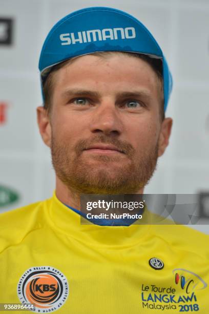 Artem Ovechkin from Terengganu Team, during the post stage press conference, as he keeps the Leader Yellow Jersey after the sixth stage, the 108.5km...